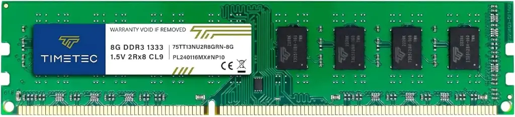 [B0CVNMVVSX] Timetec 8 GB DDR3 1333 MHz PC3-10600 sin ECC sin búfer 1.5 V